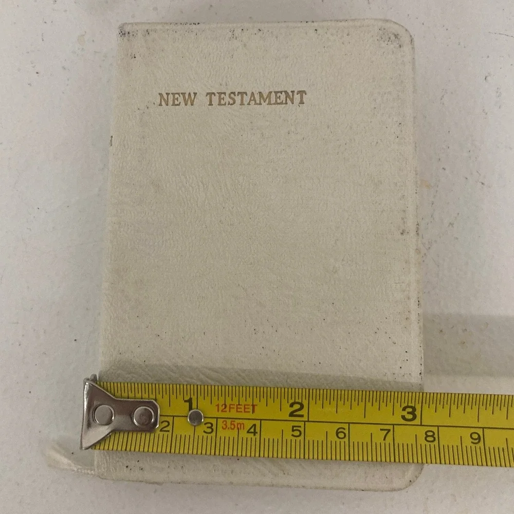 1956 VTG Collins Clear-Type Press New Testament‎ White Pocket Bible Faith Gospel